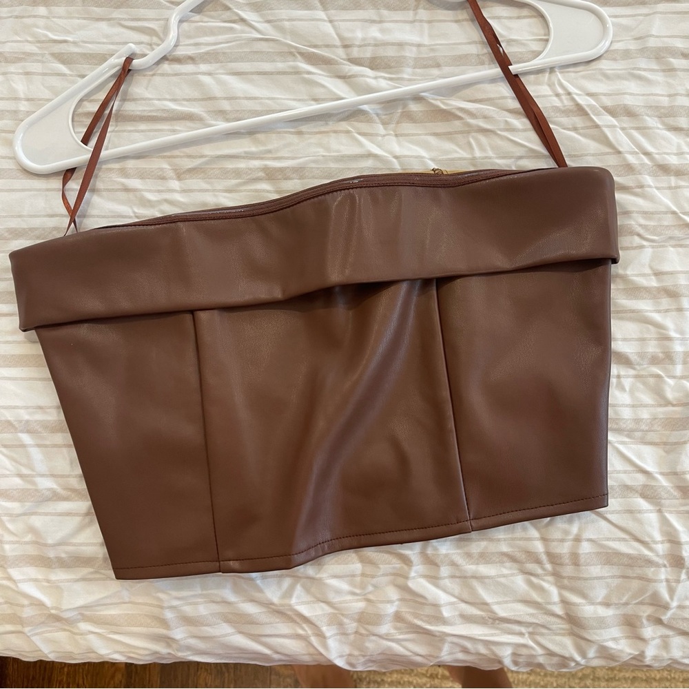 Vestique Leather Strapless Tube Top